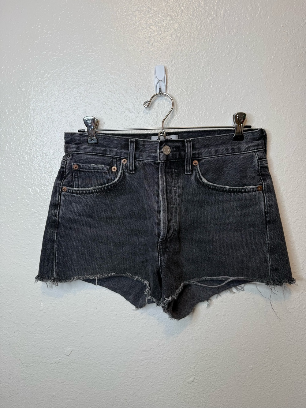 Agolde Parker Vintage Cut Off Shorts In Bewitched Black Size 25 Denim Capsule